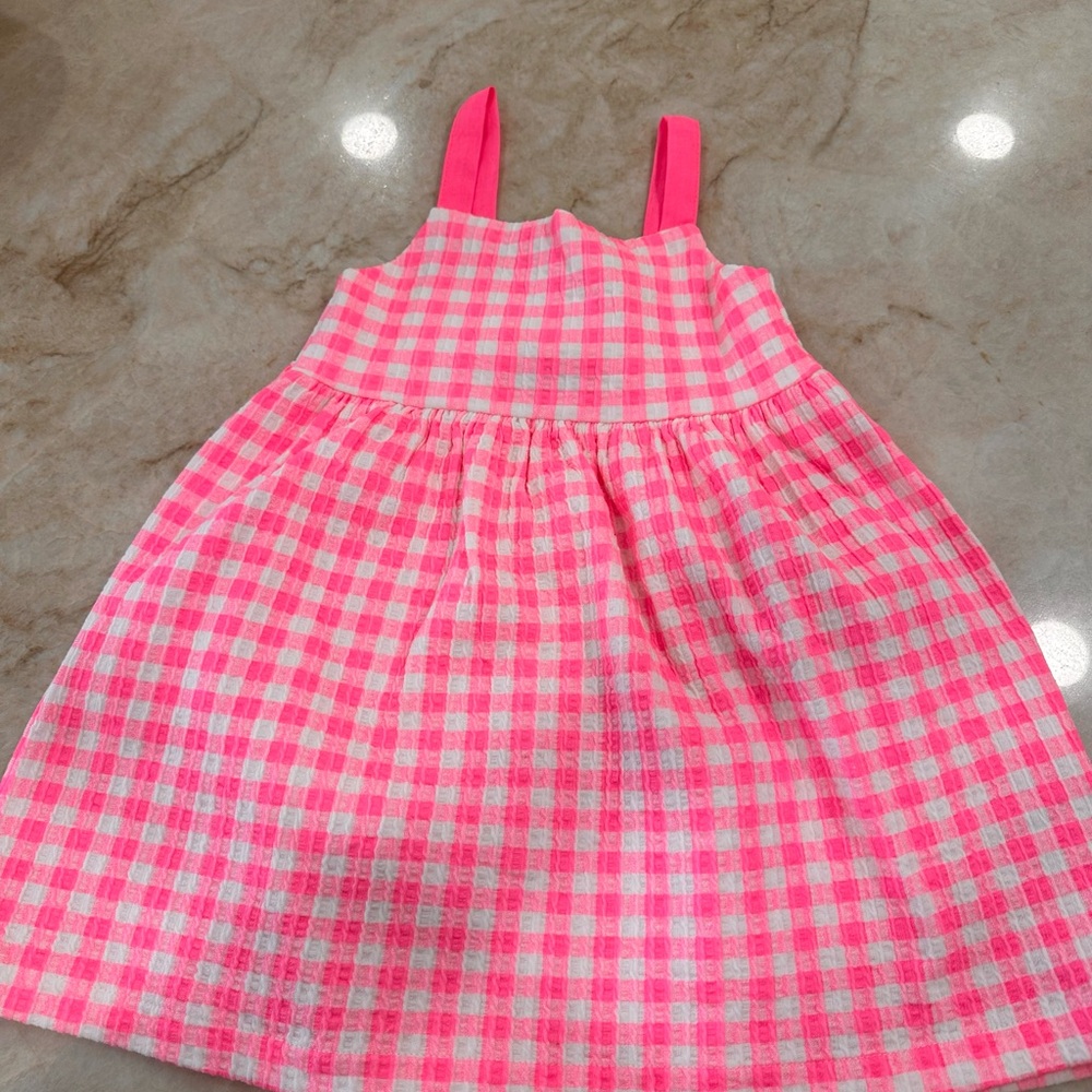 Zara Pink and White Plaid Dress